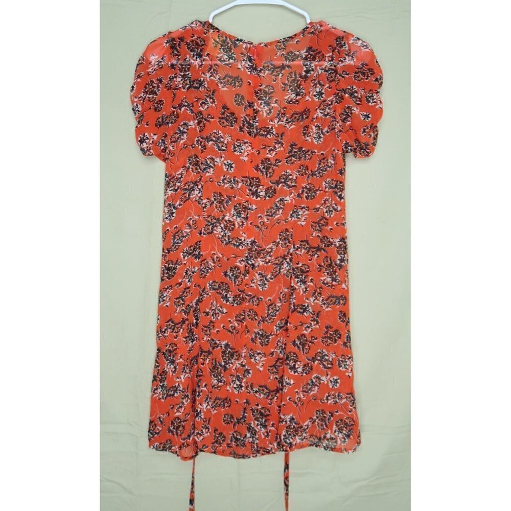 Urban Outfitters Pins and Needles Mini Dress Red Orange Floral Women's Small - Picture 6 of 11